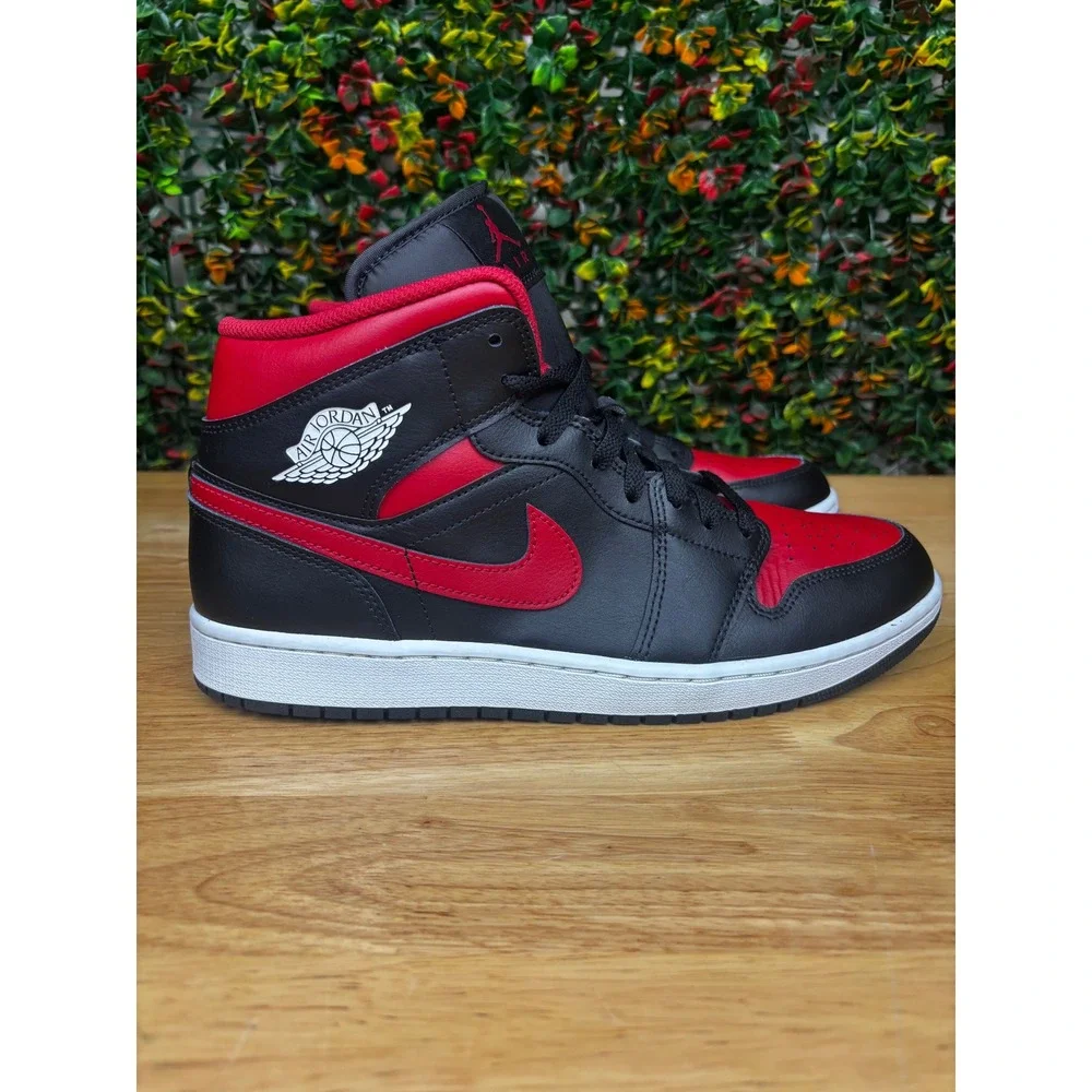 Air Jordan 1 Mid Bred Black Gym Red White DQ8426-067 Mens Size 12 Sneaker Shoes